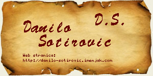 Danilo Sotirović vizit kartica
